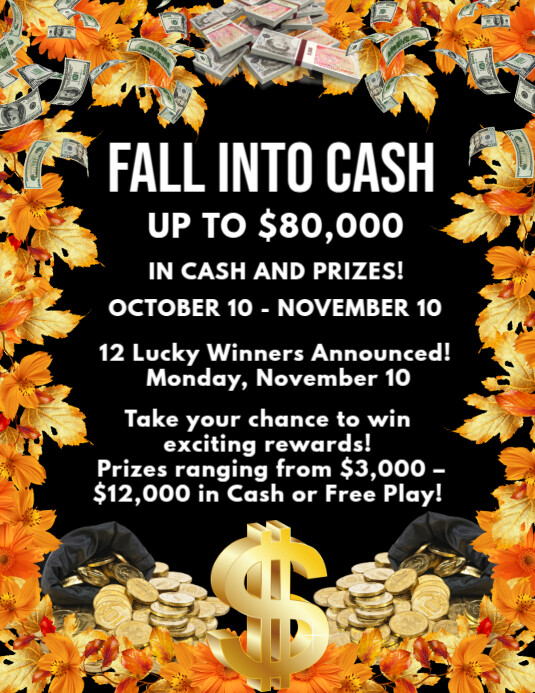 Black Maximalist Fall Into Cash Flyer (us Letter) template