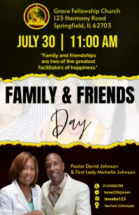 Black Maximalist Family And Friends Day Churc Tabloide template