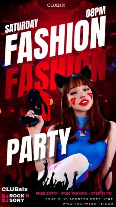Black Maximalist Fashion Night Party Instagram Story template
