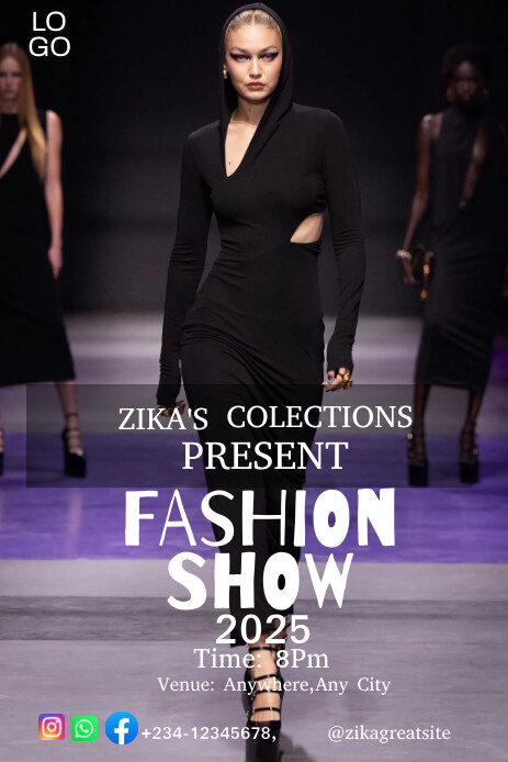 Black Maximalist Fashion Show Pinterest Graph Template | PosterMyWall