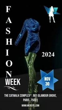 Black Maximalist Fashion Show Week  Instagram template