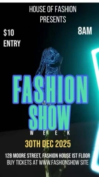 Black Maximalist Fashion Show Week  Instagram template