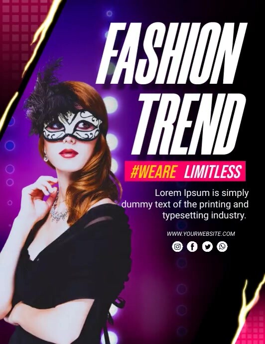 Black Maximalist Fashion Trend  Flyer (us Let template