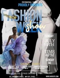 Black Maximalist Fashion week Show  Flyer (us template