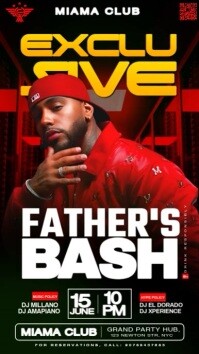 Black Maximalist Father’s Day Club Bash Digital Display (9:16) template