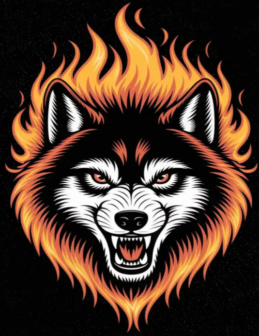 Black Maximalist Fiery Lion King Head Flyer (us Letter) Iflaya (Incwadi ye-US) template