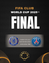 Black Maximalist Fifa Club World Cup  Flyer (us Letter) template