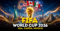 Black Maximalist FIFA World Cup 2026 Facebook Shared Image template
