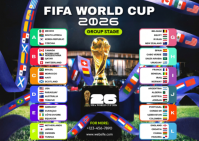 Black Maximalist FIFA World Cup 2026 Postcard template