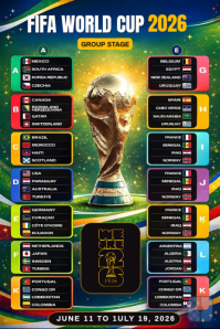 Black Maximalist FIFA World Cup 2026 Poster template