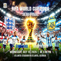 Black Maximalist FIFA World Cup 2026 Semi-final Instagram Post Video template