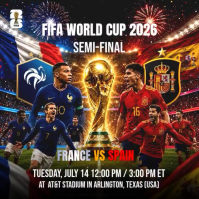 Black Maximalist FIFA World Cup 2026 Semi-Final Instagram Post Video Instagram-Beitrag template