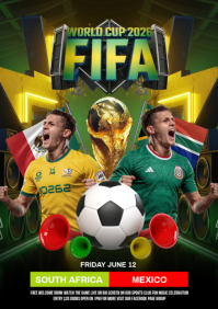 Black Maximalist Fifa World Cup 2026 Viewing Party A5 template