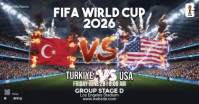 Black Maximalist FIFA World Cup Match Facebook Shared Image Video template