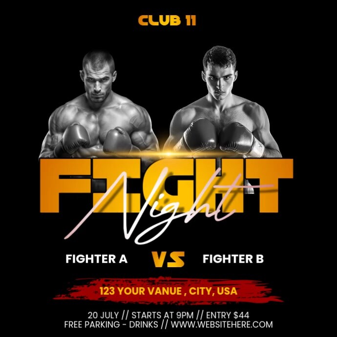 Black Maximalist Fight Night Event Instagram Post Iphosti le-Instagram template