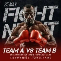 Black Maximalist Fight Night  Instagram Post template