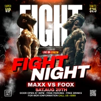 Black Maximalist Fight Night Square (1:1) template