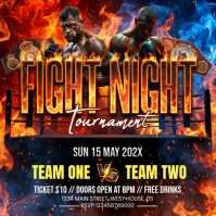 Black Maximalist Fight Night Tournament Instagram Post template
