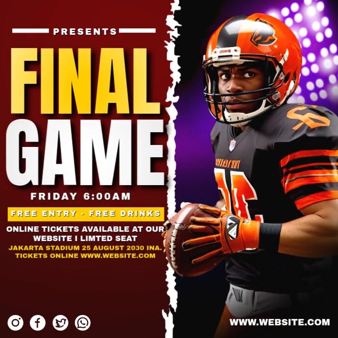 Black Maximalist Final Game Instagram Post Template | PosterMyWall
