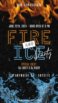 Black Maximalist Fire & Ice Party Instagram S template