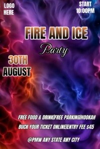 Black Maximalist Fire And Ice Party  Pinterest Graphic Pinterest-afbeelding template