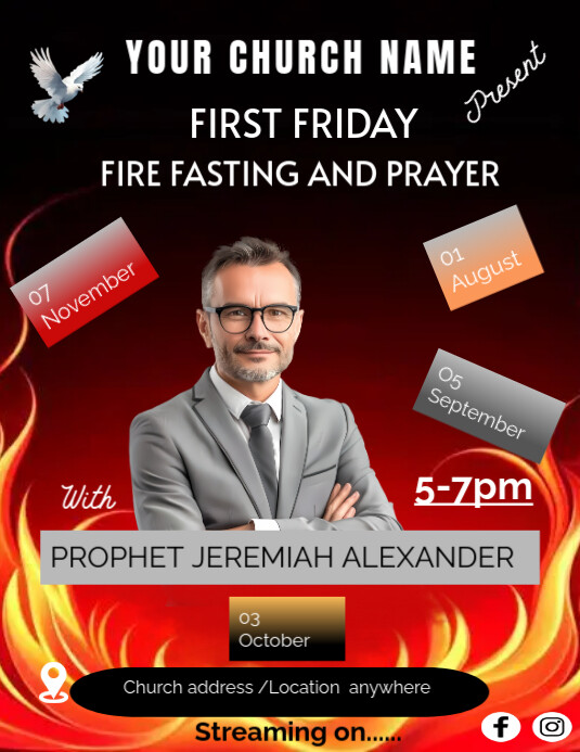 Black Maximalist First Friday Church Events  Flyer (us Letter) Pamflet (VSA Brief) template