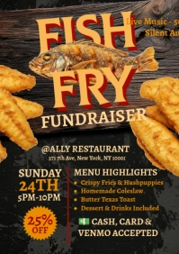 Black Maximalist Fish Fry A5 template