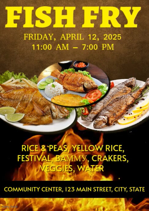 Black Maximalist  Fish Fry Flyer  A4 template