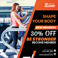 Black Maximalist Fitness Club Instagram Post Instagram-Beitrag template