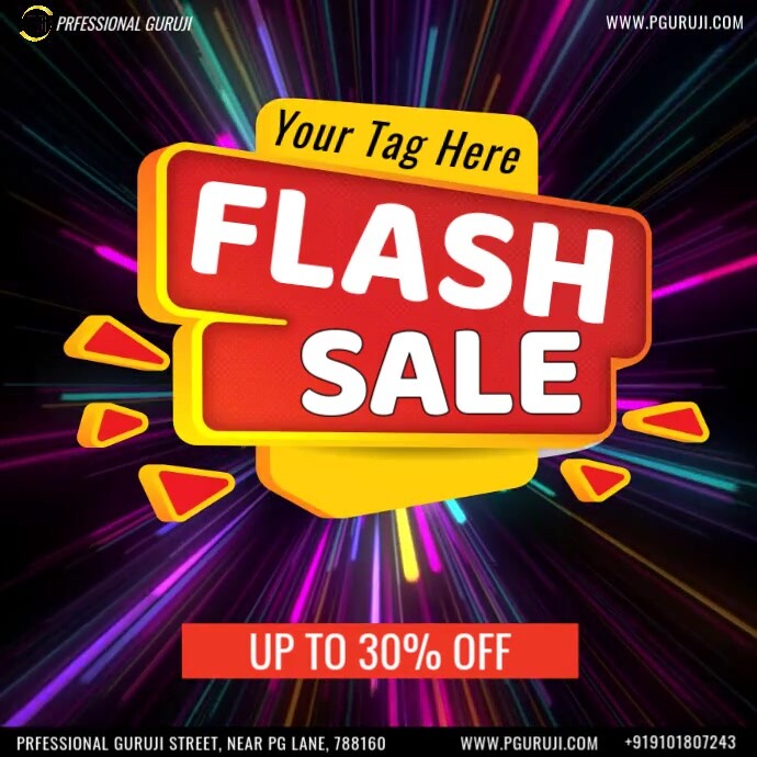 Black Maximalist Flash Sale  Instagram Post template