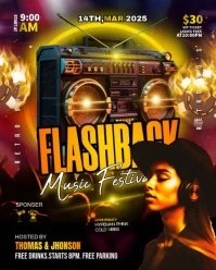 Black Maximalist Flashback Music Party Instagram Portrait template