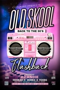 Black Maximalist Flashback Party Flyer Poster template