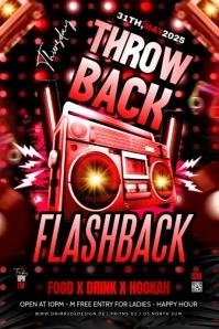 Black Maximalist Flashback Party Flyer Poster Plakat template