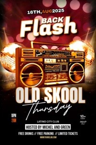 Black Maximalist Flashback Party Flyer Poster Affiche template