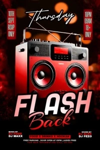 Black Maximalist Flashback Party Flyer Poster template