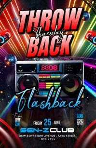 Black Maximalist Flashback Party Flyer Tabloid Tabloïd template