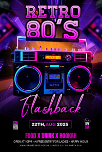Black Maximalist Flashback Party Poster template