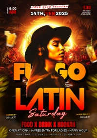 Black Maximalist Foego Latin Party A3 template