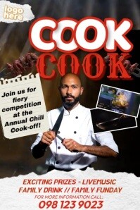 Black Maximalist  Food Festival Poster template