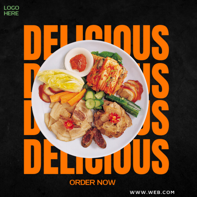 Black Maximalist Food Menu Instagram Post template