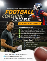 Black Maximalist Football Coaching Flyer (us Letter) template