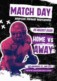 Black Maximalist Football Flyer A4 template