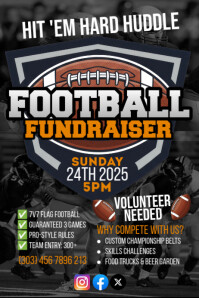 Black Maximalist Football Fundraiser Poster template