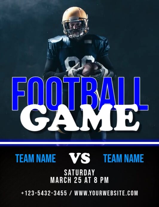Black Maximalist Football Game Flyer (us Letter) template