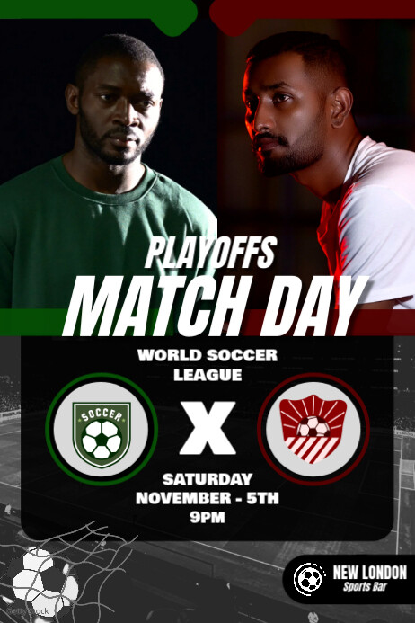 Black Maximalist Football Match Day Poster Cartaz template
