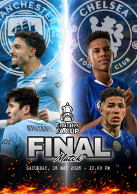 Black Maximalist Football Match FA Cup Final A4 template