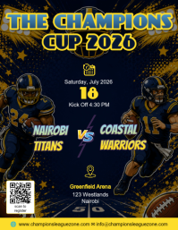 Black Maximalist Football Match Flyer template