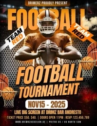 Black Maximalist Football Poster Flyer (us Letter) template