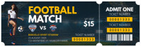 Black Maximalist Football Soccer Match Ticket Twitter Banner template