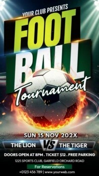 Black Maximalist Football Tournament Instagram Story template